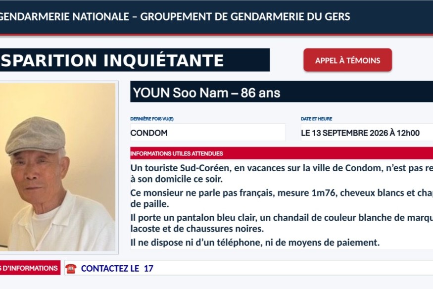 Disparition inquiétante à Condom : d’importantes recherches pour retrouver un homme de 86 ans